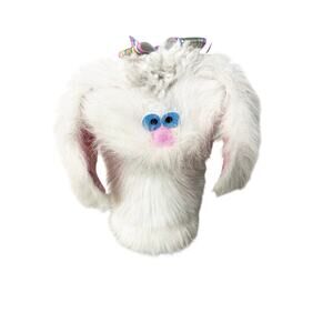 Vintage Bunny Rabbit Puppet White Faux Fur Pretend Play Preschool Storytime